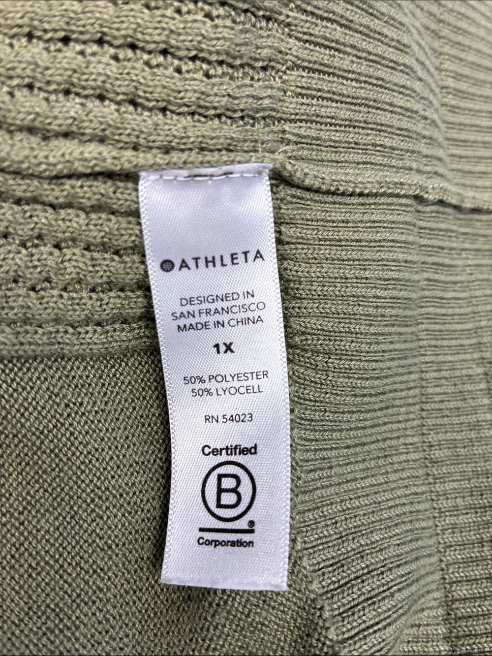 Athleta Evergreen Hoodie Sweater Green Pocket 1X - Picture 8 of 8